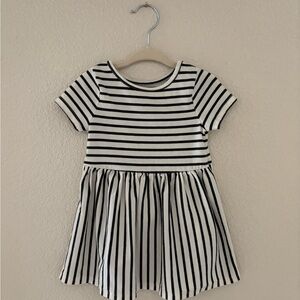 Cat & Jack Black and White Striped Kids Dress